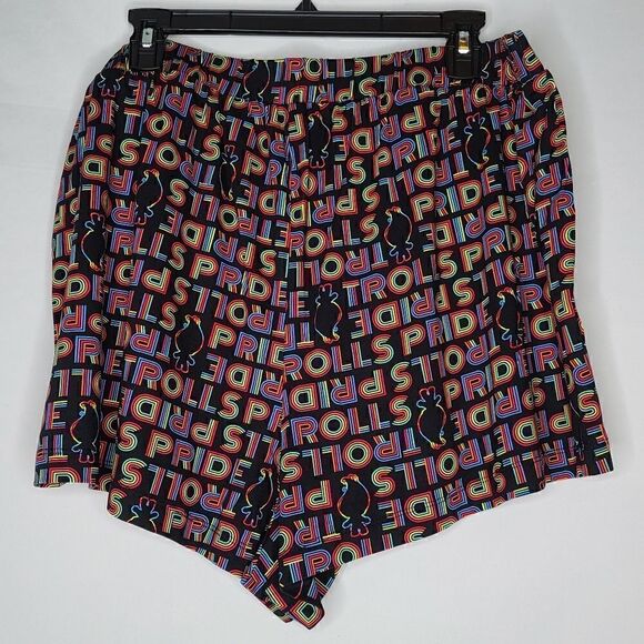 2X 18W 20W Trolls Rainbow Sleep Short Pride Black Pajamas Torrid NWT Soft Knit - Picture 4 of 6